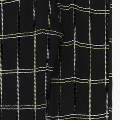 PRETTYLITTLETHING Womens Black Check  Trousers  Size 10 L25 in