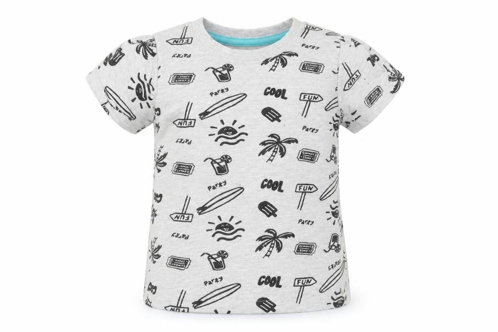 Primark Girls Grey Geometric  Basic T-Shirt Size 12-18 Months