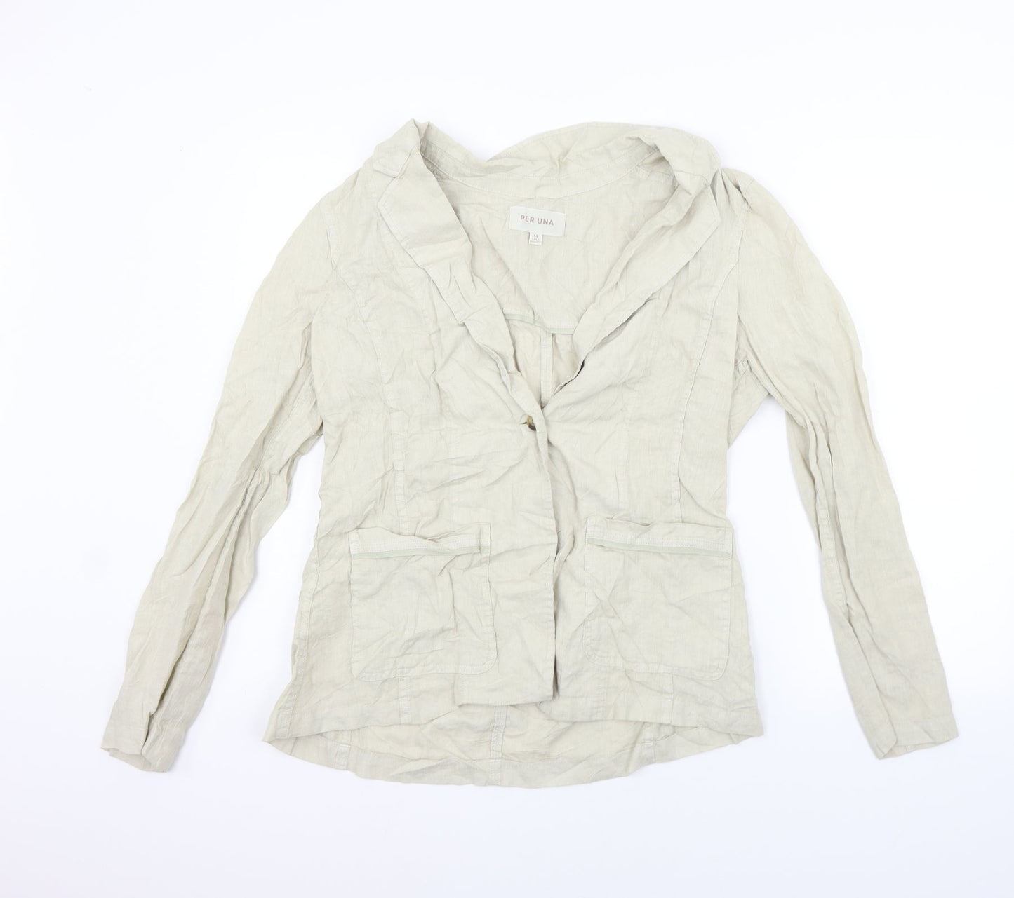 Per Una Womens Beige   Jacket Suit Size 14