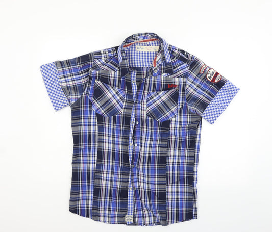 lee copper Mens Blue Check   Button-Up Size S