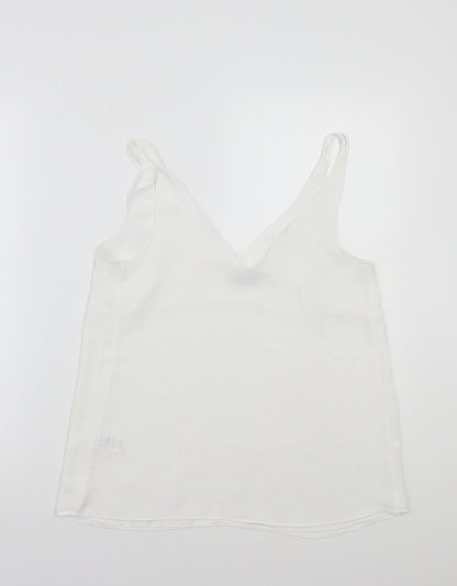 Back view of Papaya women’s white basic tank, size UK 10