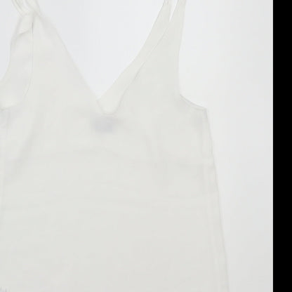 Brand and care label for Papaya women’s white basic tank, size UK 10