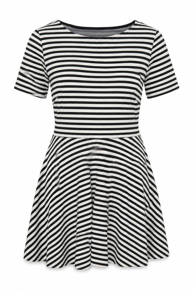 H&M Womens White Striped  A-Line  Size L