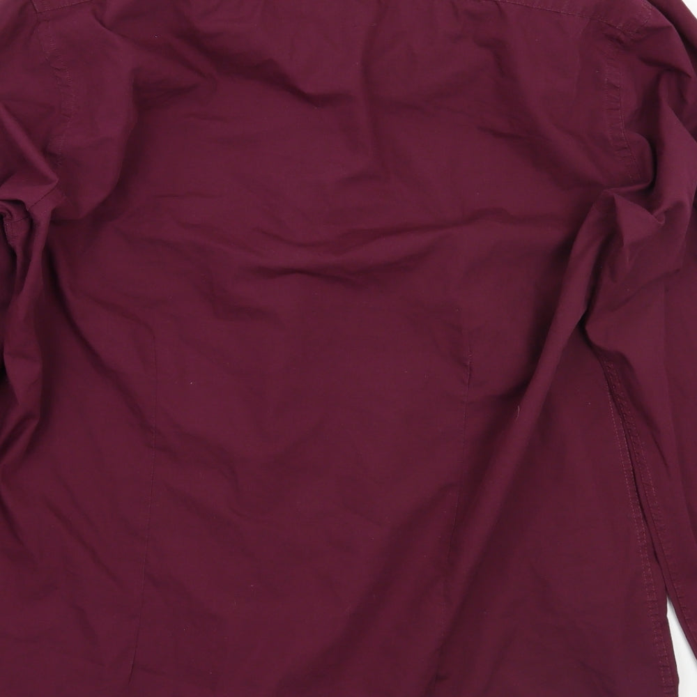 George Mens Purple    Button-Up Size 17.5