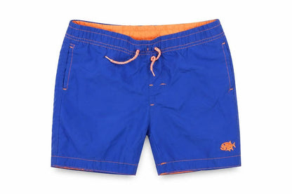 Front view of Rebel boys’ blue bermuda shorts, size 4-5, years