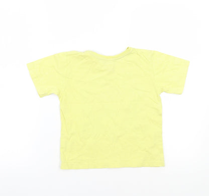 Back view of Rebel boys’ yellow basic t-shirt, size 4-5, years