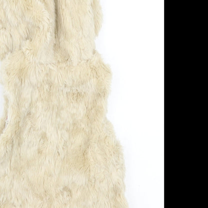 Brand and care label for Nutmeg girls’ beige gilet coat, size 2, years