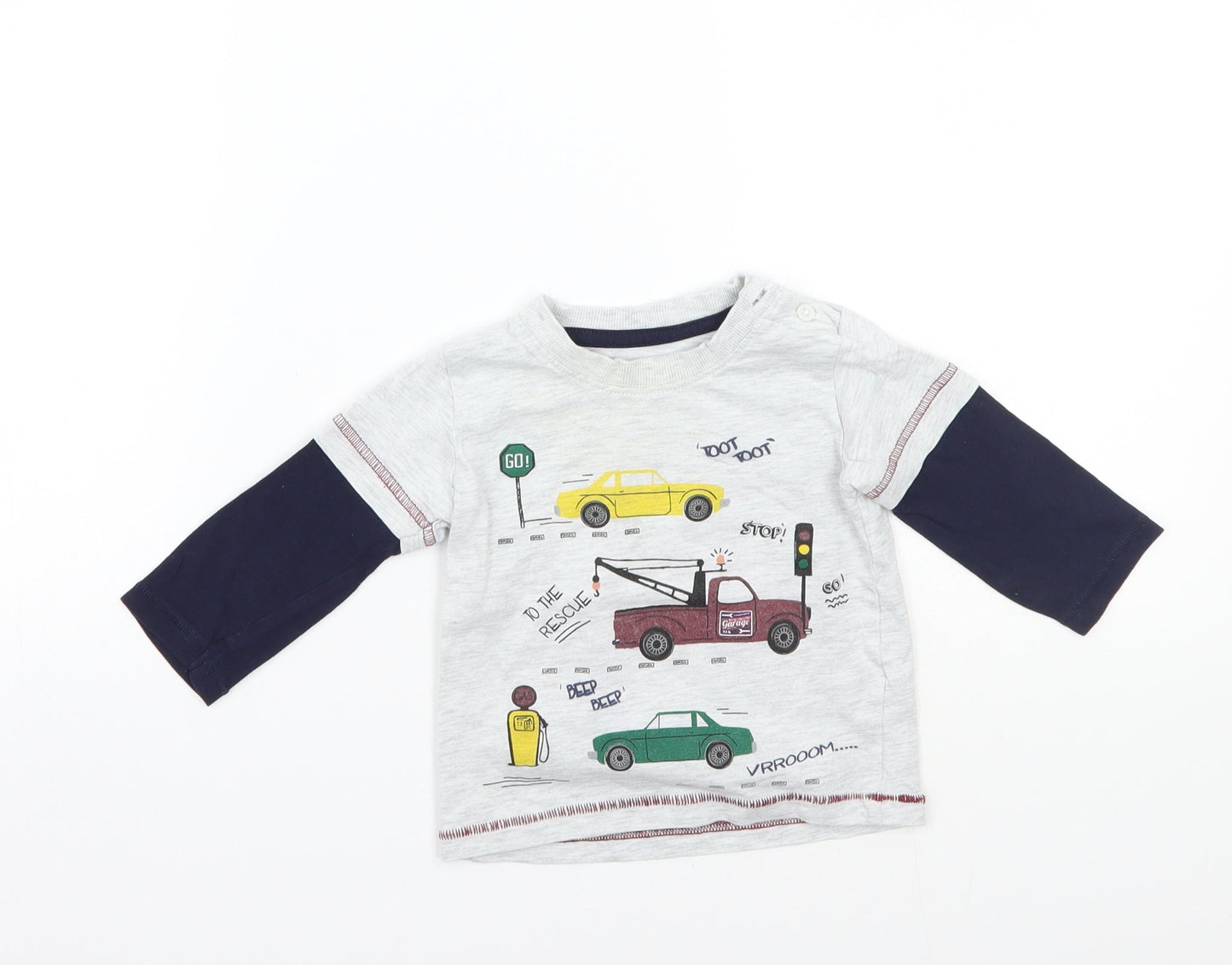 Matalan Baby Grey   Basic T-Shirt Size 6-9 Months