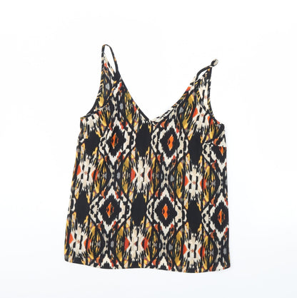 Additional front view of Papaya women’s black geometric basic tank, size UK 10