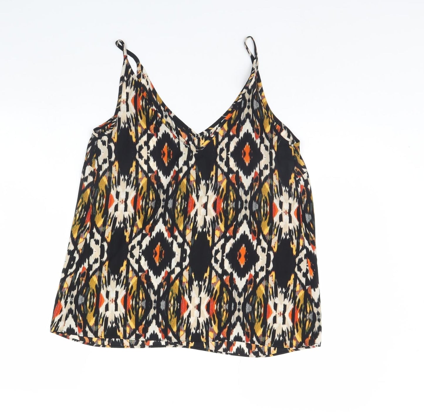 Papaya Womens Black Geometric  Basic Tank Size 10