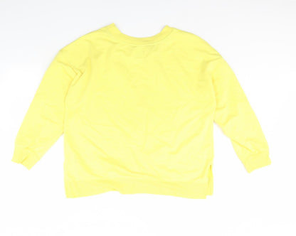 Back view of Time To Dream women’s yellow jumper, size L, - sweet dreams
