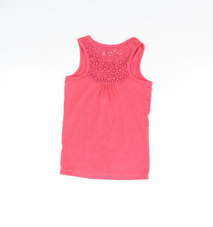 Back view of George girls’ pink basic tank, size 7, years