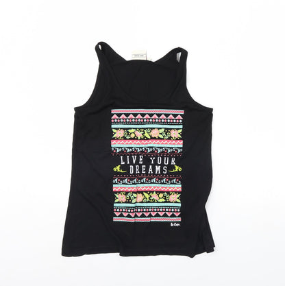 Additional front view of Lee Cooper women’s black basic tank, size UK 8