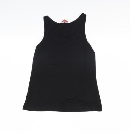 Back view of Lee Cooper women’s black basic tank, size UK 8