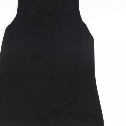 Brand and care label for Lee Cooper women’s black basic tank, size UK 8
