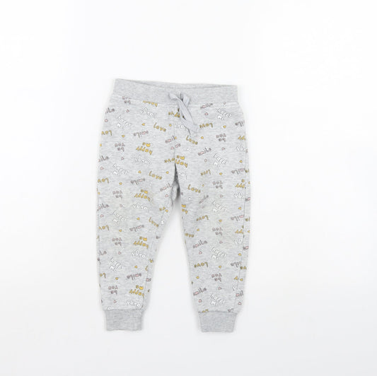 Primark Baby Grey Spotted  Jogger Trousers Size 12 Months