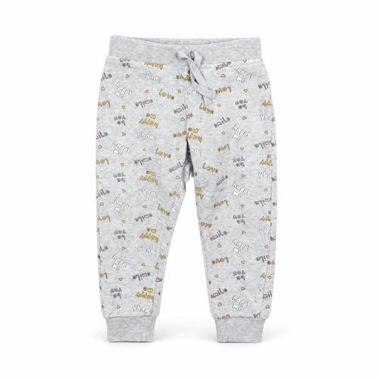 Front view of Primark Baby Grey Spotted Jogger Trousers, size 12, Months