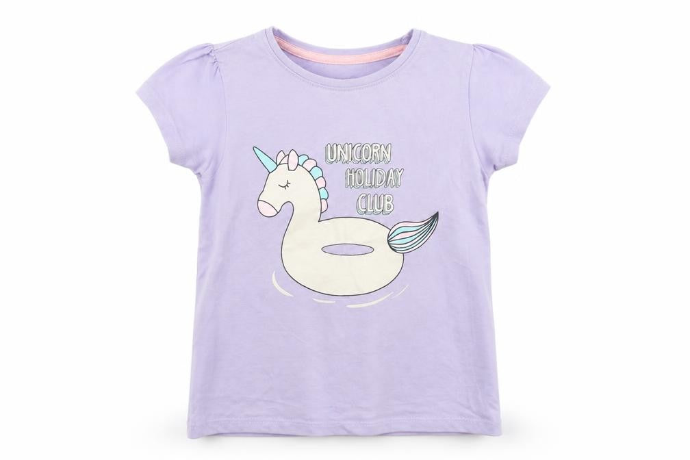 Primark Girls Purple   Basic T-Shirt Size 24 Months  - Unicorn