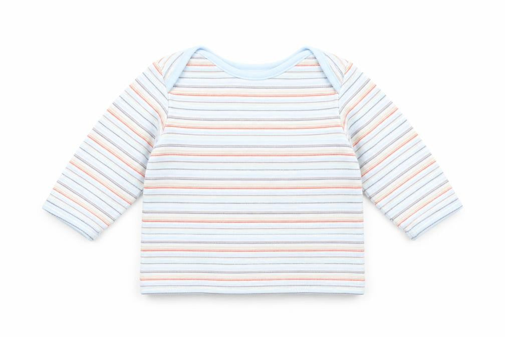 m&s Boys Blue Striped  Basic T-Shirt Size 0-3 Months