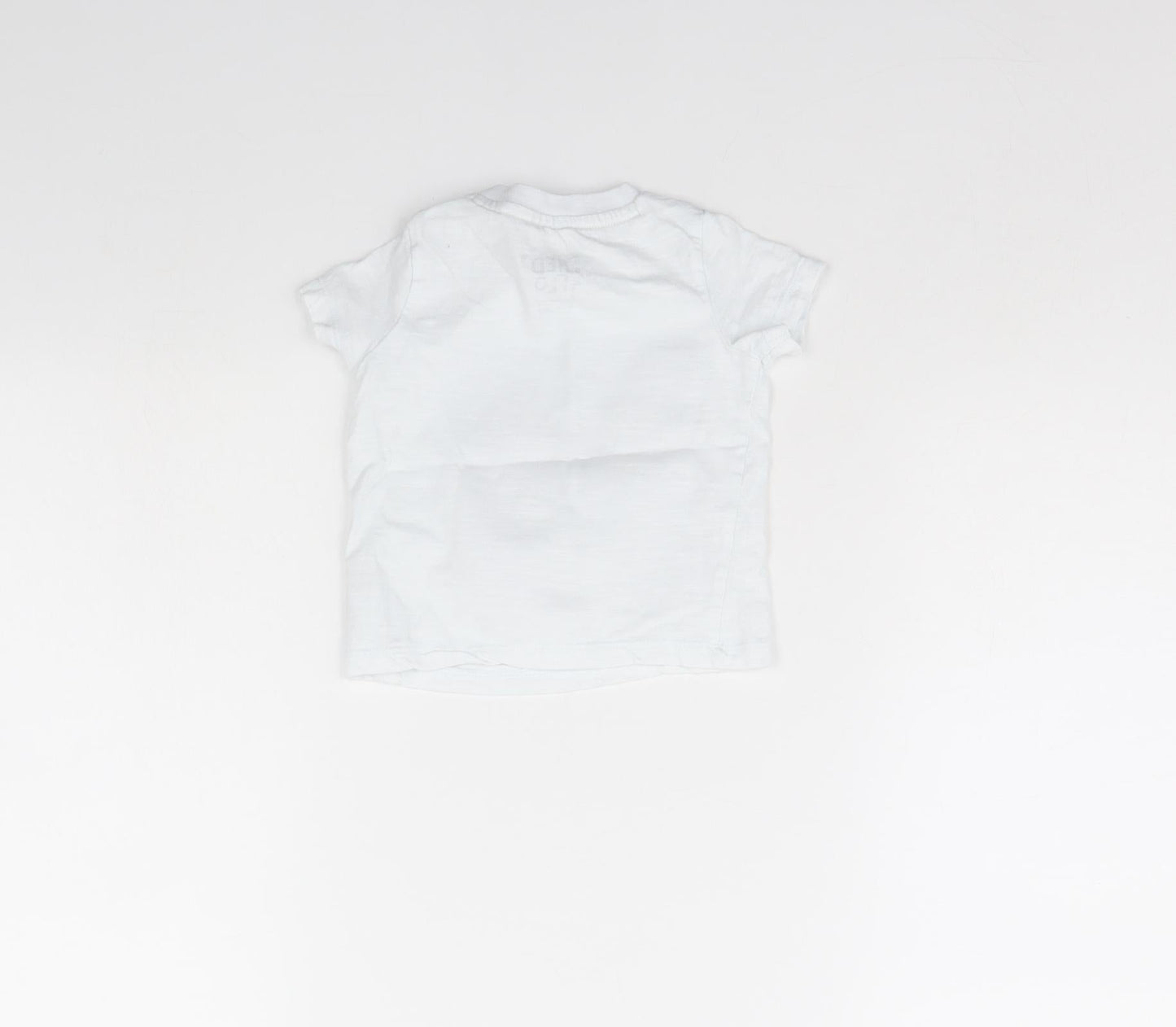 Fred & flo Baby White   Basic T-Shirt Size 3-6 Months  - beach days