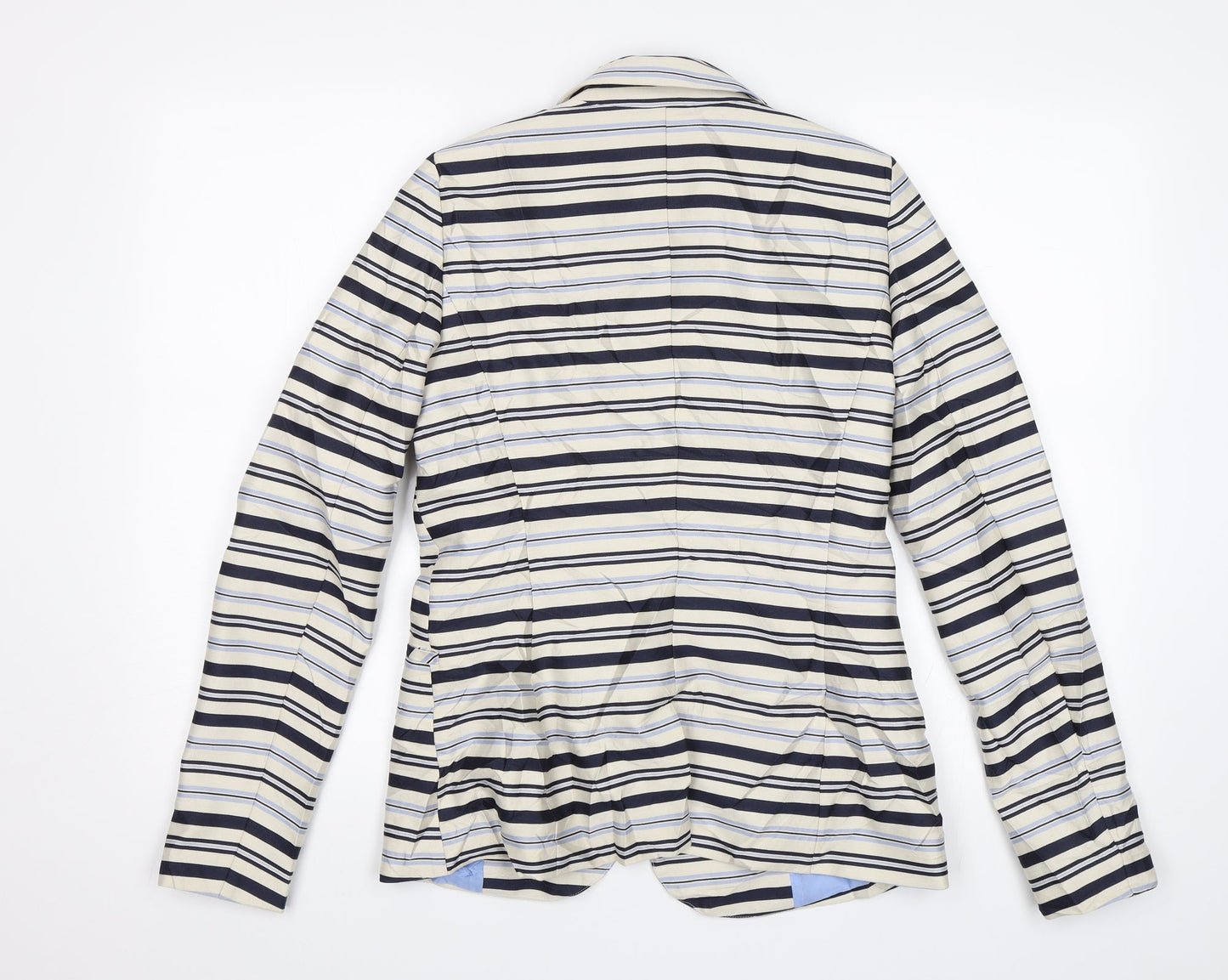 RESERVED Womens White Striped  Jacket Blazer Size 12