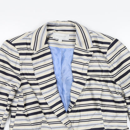 RESERVED Womens White Striped  Jacket Blazer Size 12