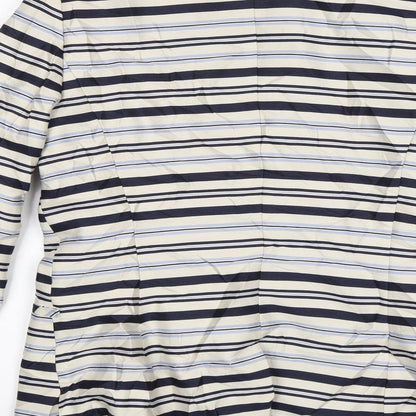 RESERVED Womens White Striped  Jacket Blazer Size 12