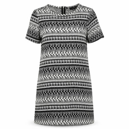 Front view of Atmosphere women’s black geometric sheath, size UK 8