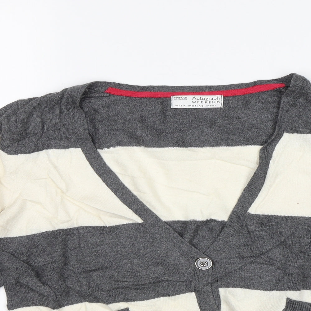 Marks and Spencer Womens Grey   Cardigan Jumper Size 12
