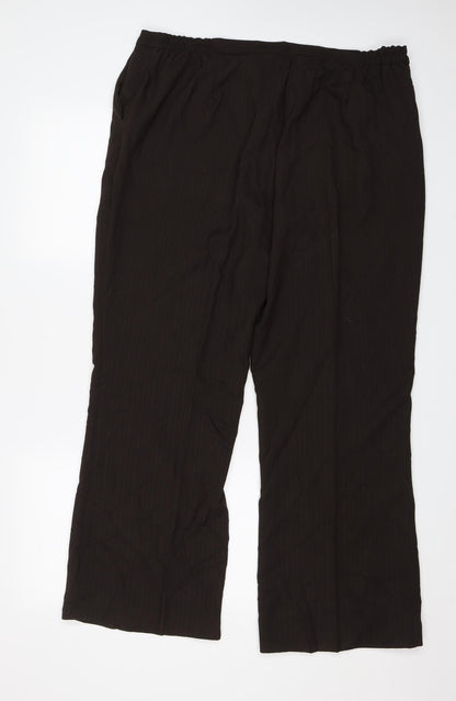 Bonmarché Womens Brown Striped Trousers Size 18 L25 in