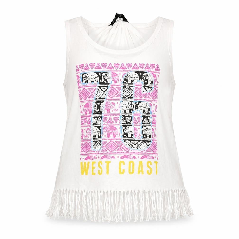 Candy Couture Girls White   Basic Tank Size 10-11 Years  - West Coast