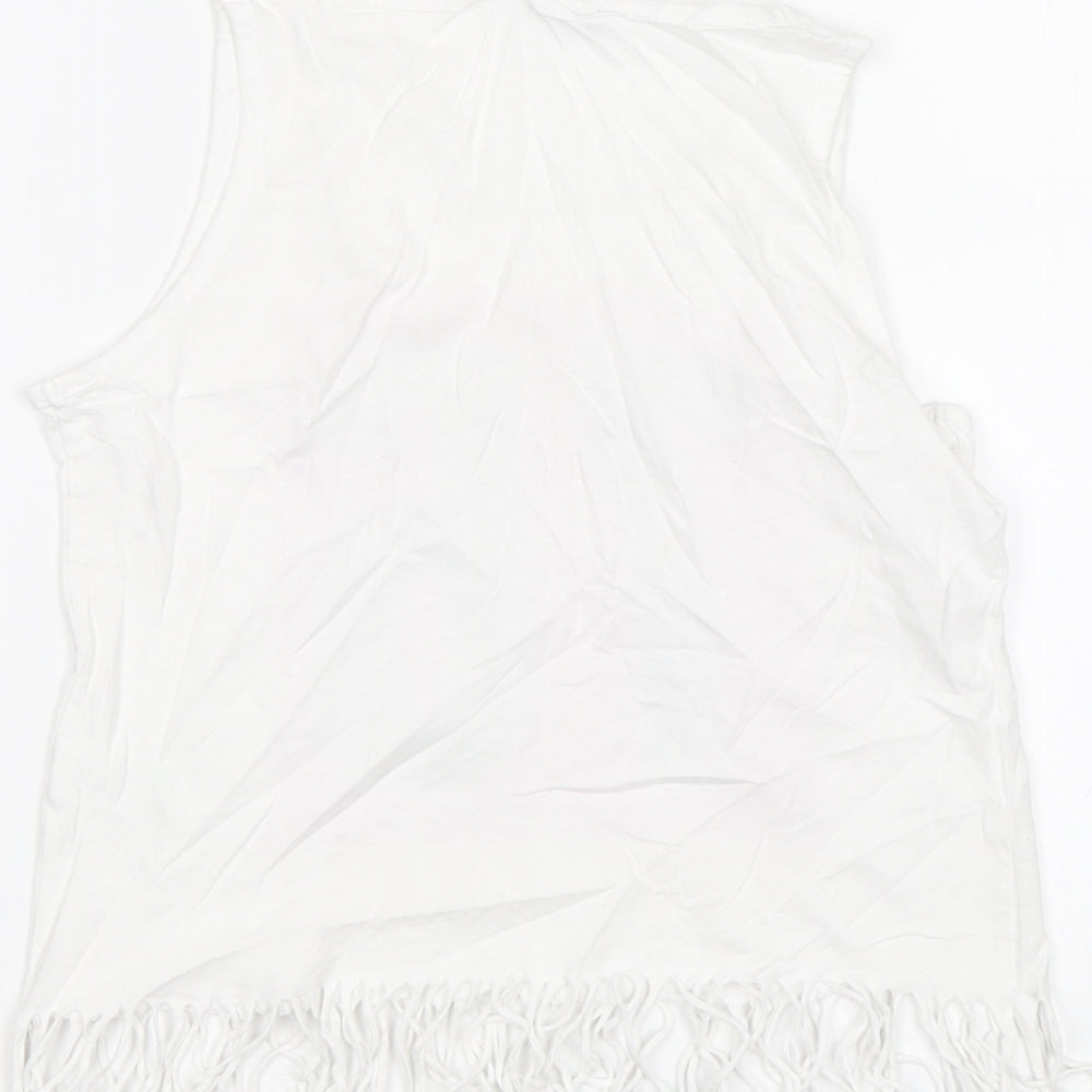 Candy Couture Girls White   Basic Tank Size 10-11 Years  - West Coast