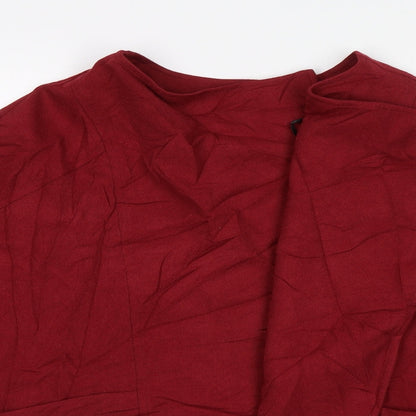 Close-up detail of Atmosphere women’s red jacket, size UK 8