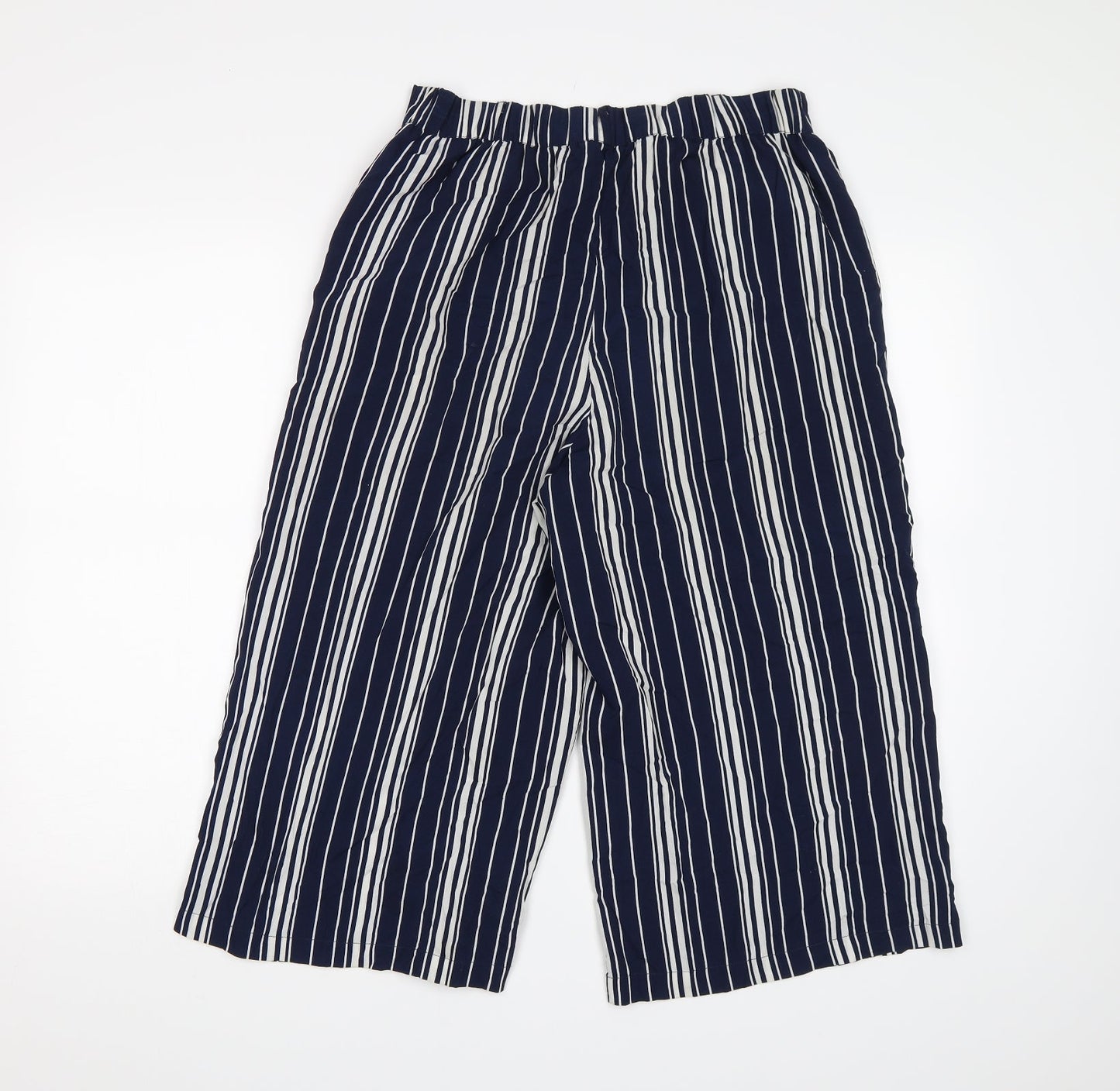 Select Womens Blue Striped  Cut-Off Shorts Size 8
