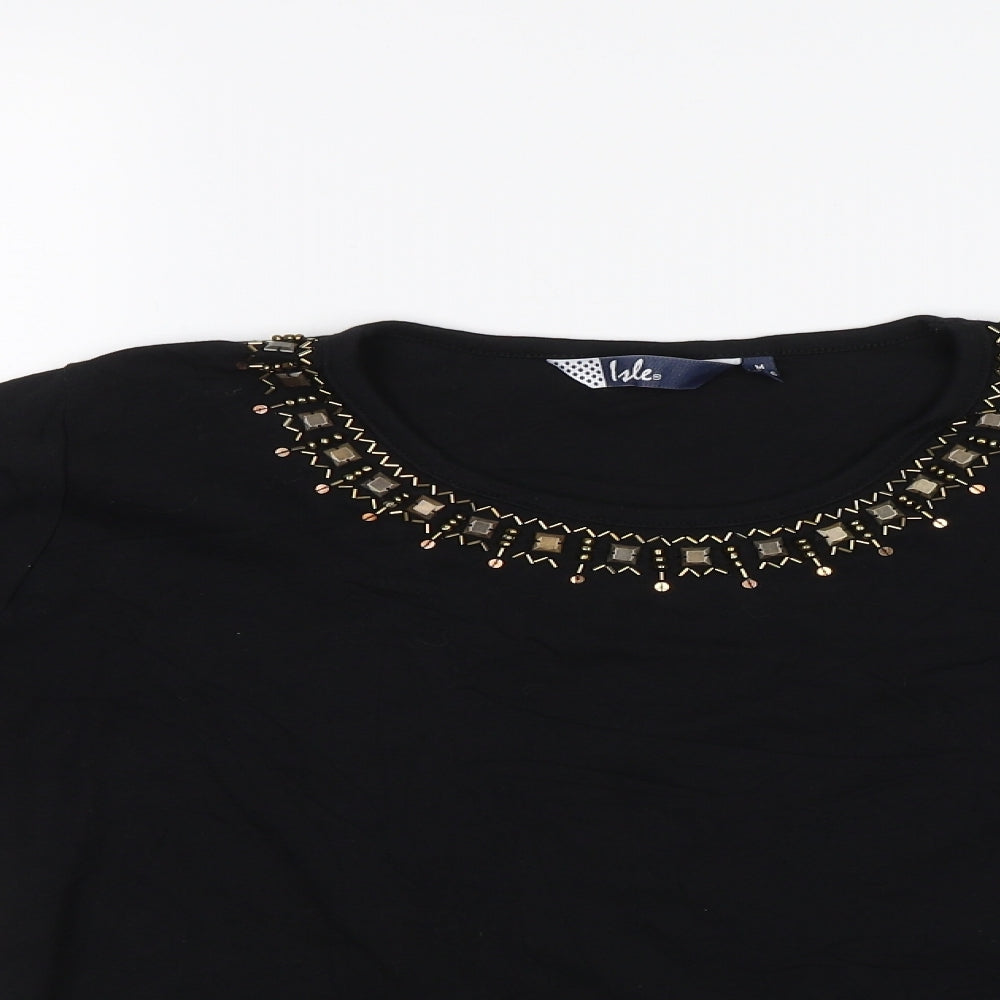 Isle Womens Black   Basic Blouse Size M