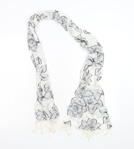 Preworn Womens Grey Floral   Scarf