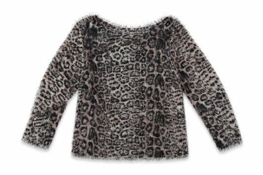 Zuppe Womens Brown Animal Print  Pullover Jumper Size S