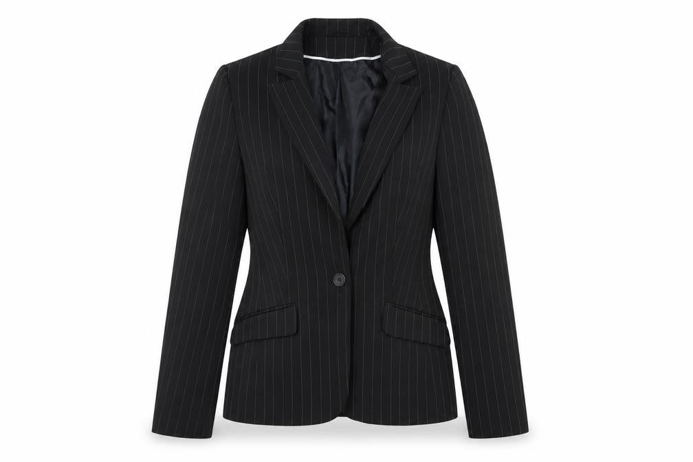 New Look Womens Black Striped  Jacket Blazer Size 12
