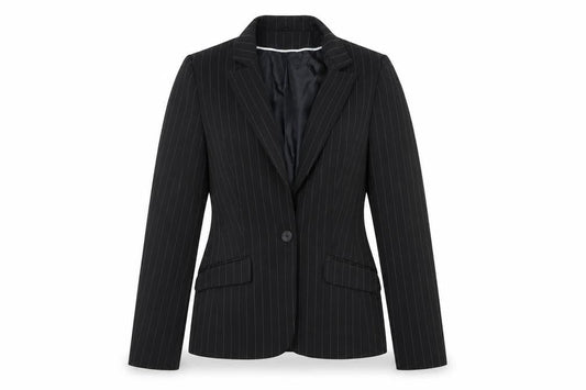 New Look Womens Black Striped  Jacket Blazer Size 12
