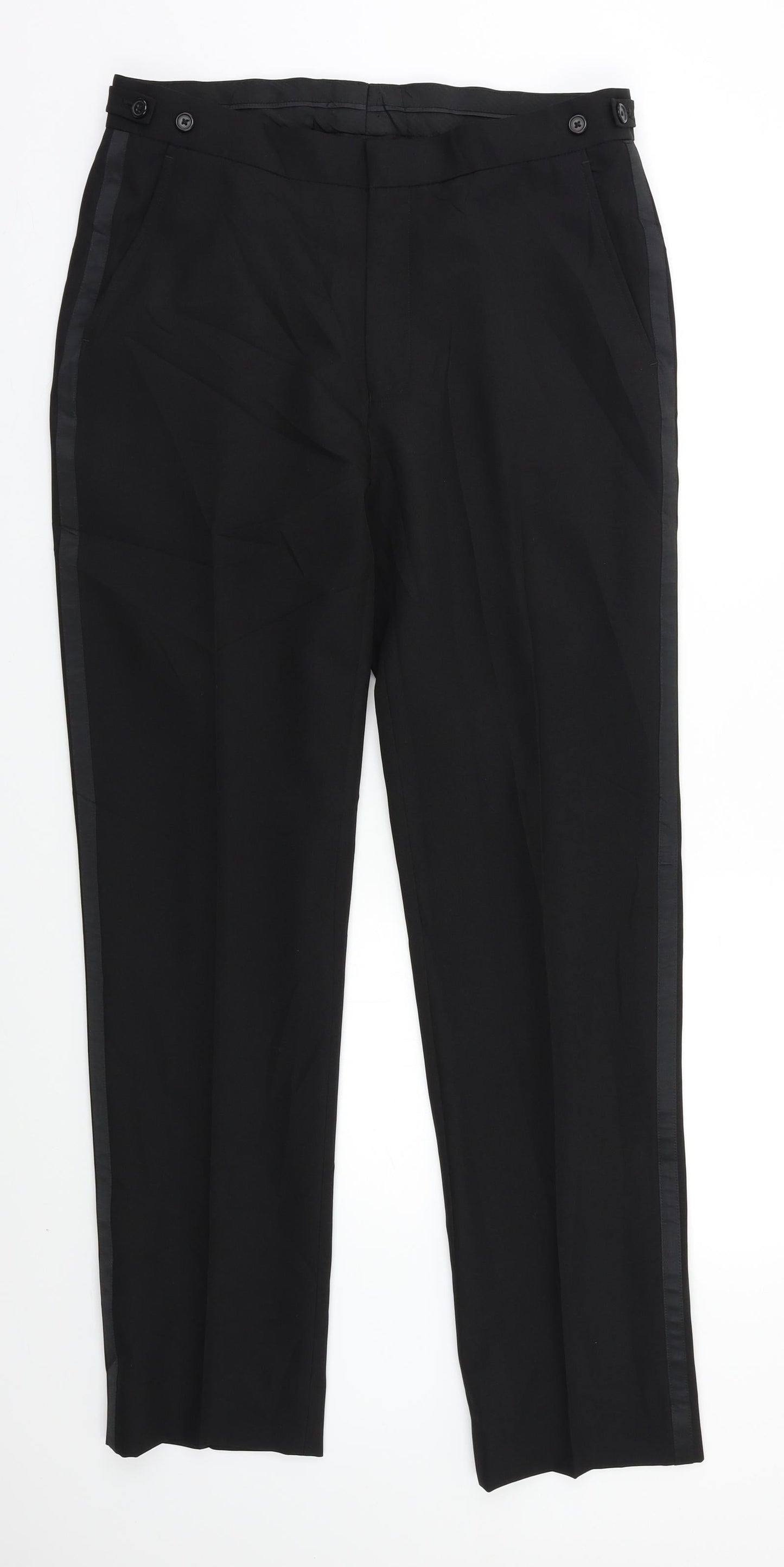 Preworn Womens Black   Dress Pants Trousers Size 32 L30 in