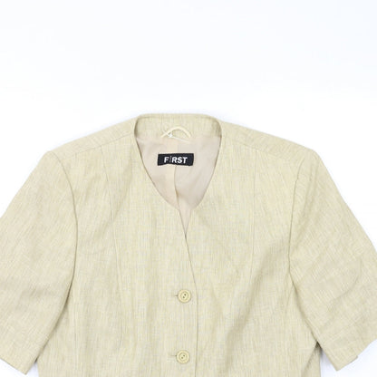First Avenue Womens Beige   Jacket Blazer Size M