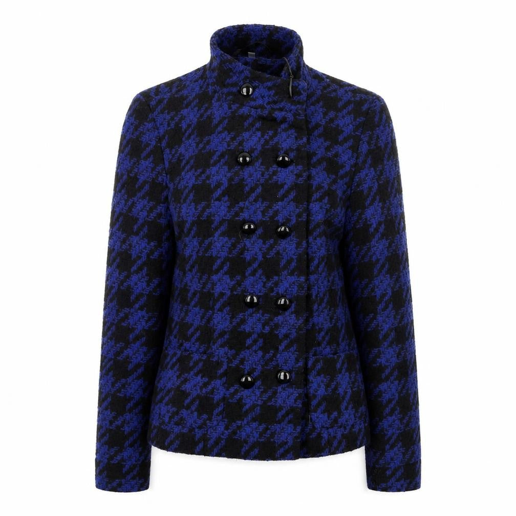 Isle Womens Blue Check  Jacket Blazer Size M
