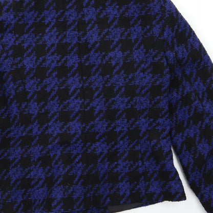 Isle Womens Blue Check  Jacket Blazer Size M