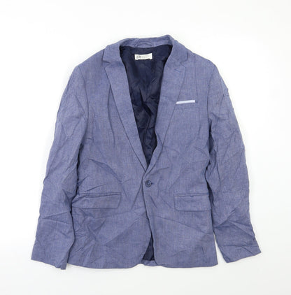 Preloved H&M Womens Blue   Jacket Blazer Size S - Front