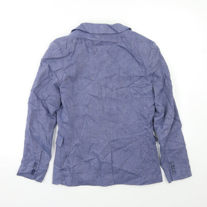 Preloved H&M Womens Blue   Jacket Blazer Size S - Back