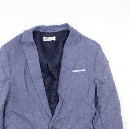 Preloved H&M Womens Blue   Jacket Blazer Size S - Detail