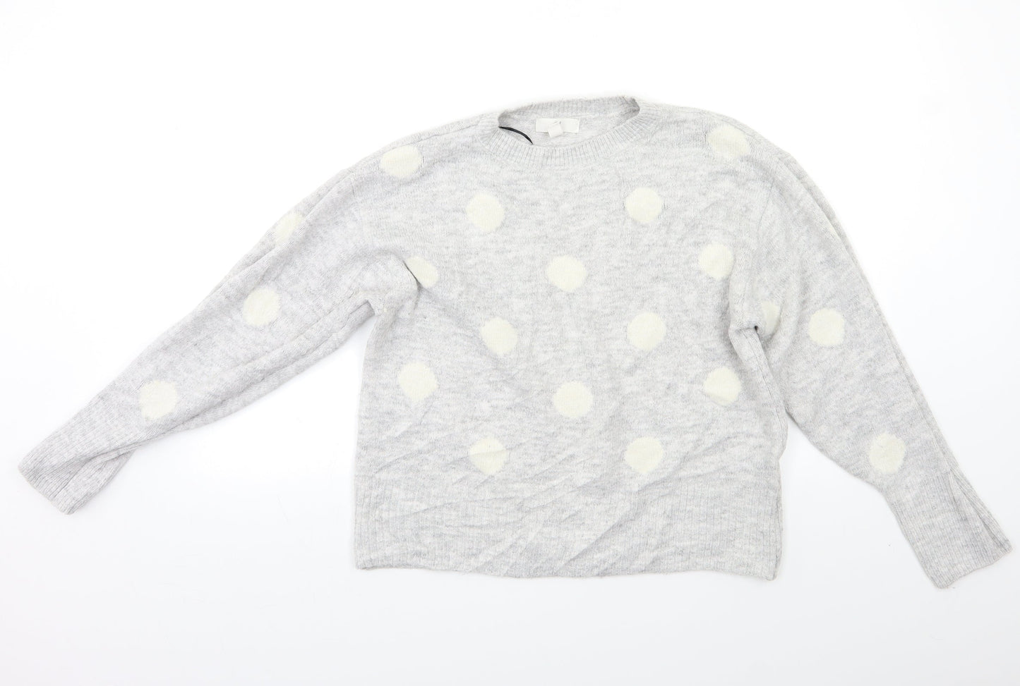 H&M Womens Grey Polka Dot  Pullover Jumper Size S