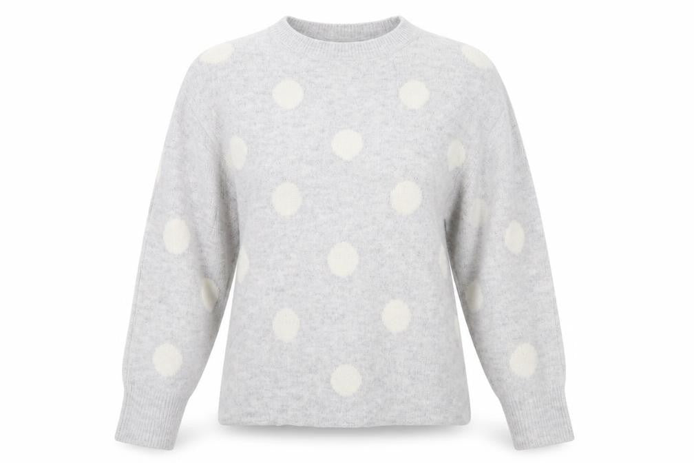 H&M Womens Grey Polka Dot  Pullover Jumper Size S