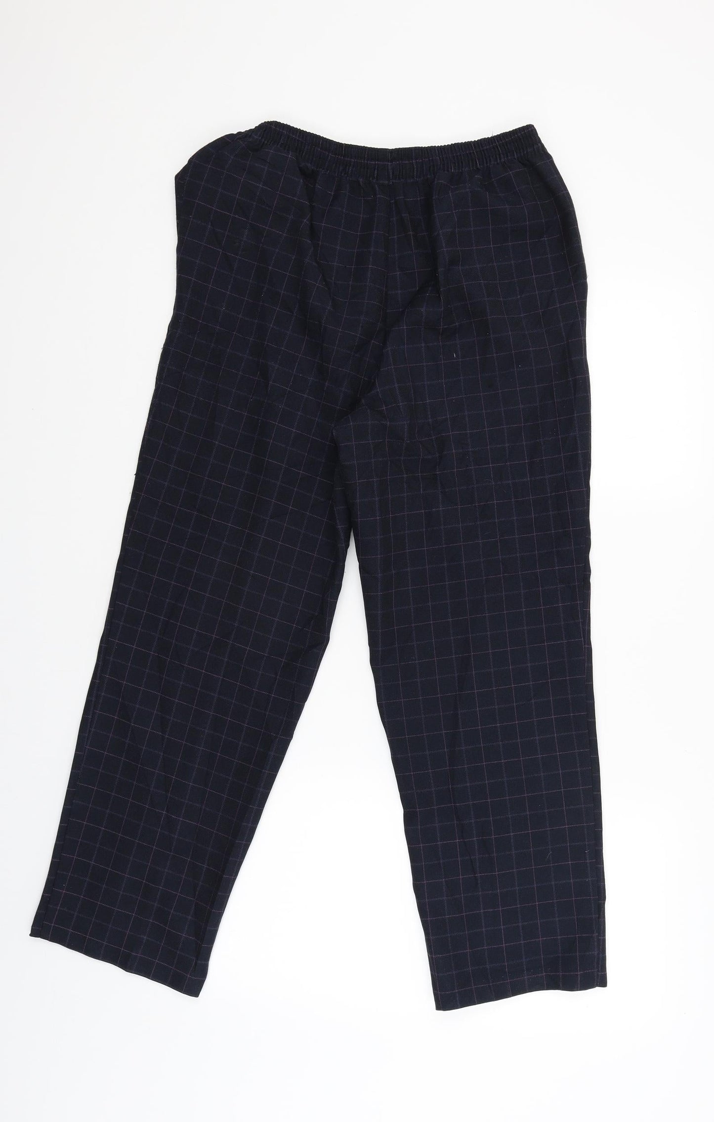 Marks and Spencer Womens Blue Check  Jegging Trousers Size 12 L26 in
