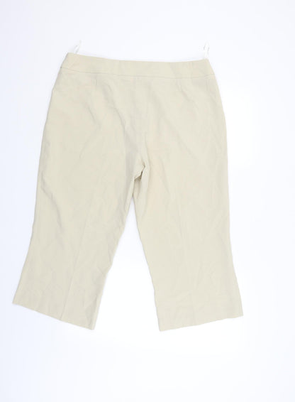 Back view of Evie women’s beige trousers, size UK 18, 20-inch leg